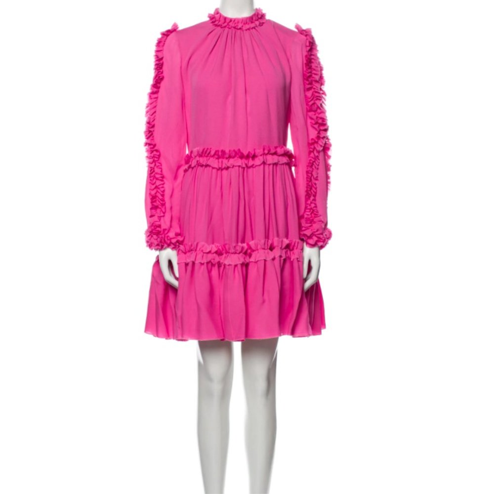 Dice Kayek Ruffle Long Sleeve Dress